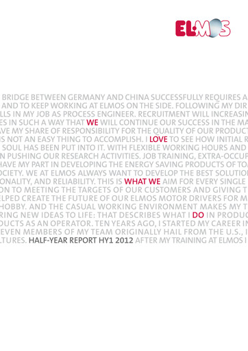 Miniature Elmos Semiconductor Rapport semestriel 2012-h1