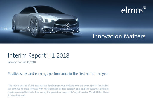 Miniature Elmos Semiconductor Rapport semestriel 2018-h1