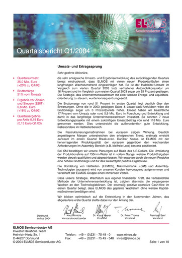 Vorschaubild Elmos Semiconductor Quartalsbericht 2004-q1