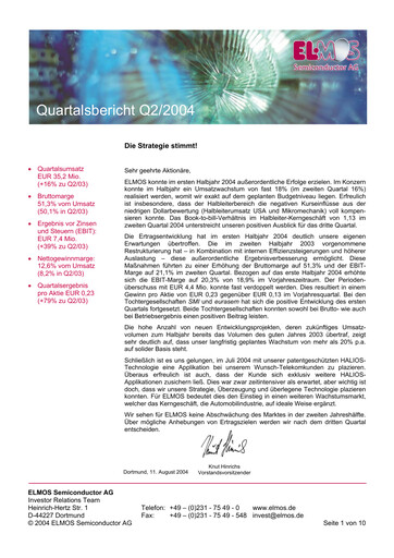 Vorschaubild Elmos Semiconductor Quartalsbericht 2004-q2