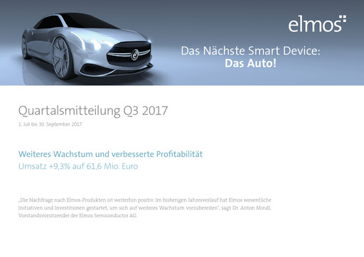 Vorschaubild Elmos Semiconductor Quartalsbericht 2017-q3