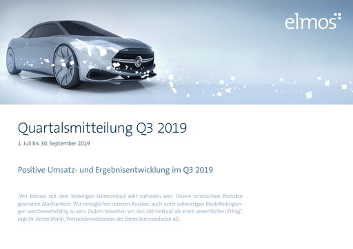 Vorschaubild Elmos Semiconductor Quartalsbericht 2019-q3