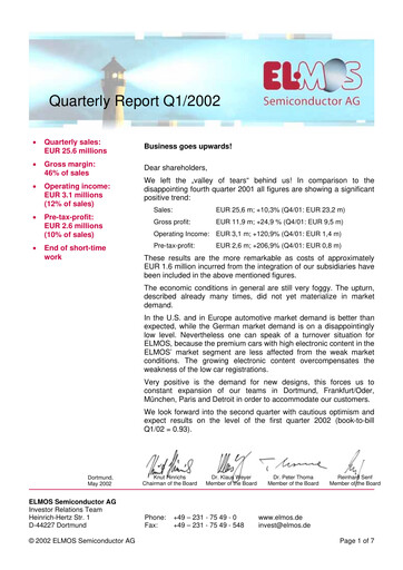 Miniature Elmos Semiconductor Rapport trimestriel 2002-q1