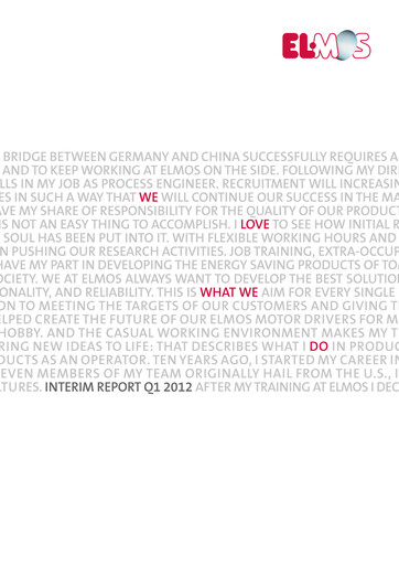 Miniature Elmos Semiconductor Rapport trimestriel 2012-q1