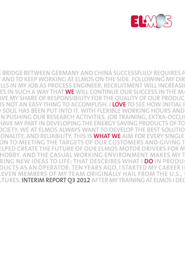 Miniature Elmos Semiconductor Rapport trimestriel 2012-q3