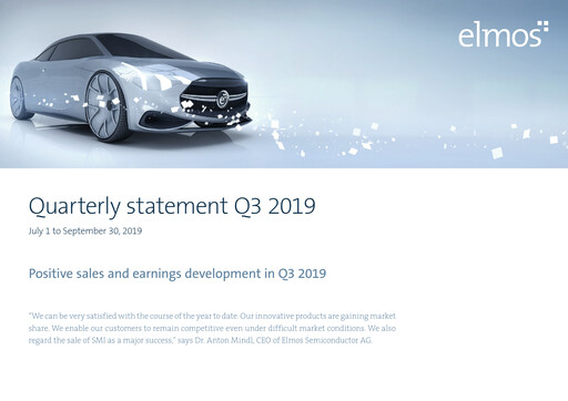 Miniature Elmos Semiconductor Rapport trimestriel 2019-q3