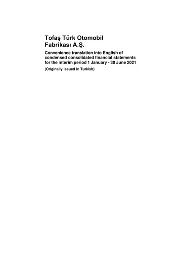 Thumbnail Tofaş Türk Otomobil Fabrikası Half-year Report 2021-h1
