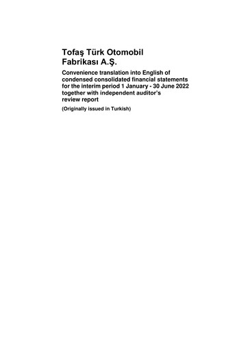 Thumbnail Tofaş Türk Otomobil Fabrikası Half-year Report 2022-h1