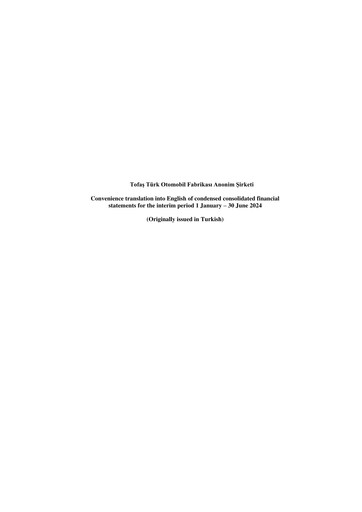 Thumbnail Tofaş Türk Otomobil Fabrikası Half-year Report 2024-h1