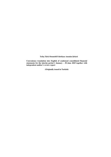 Thumbnail Tofaş Türk Otomobil Fabrikası Half-year Report 2025-h1