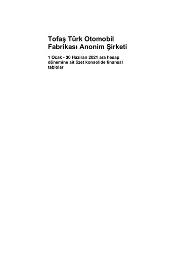 Thumbnail Tofaş Türk Otomobil Fabrikası Half-year Report 2021-h1