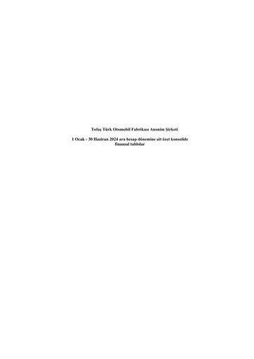 Thumbnail Tofaş Türk Otomobil Fabrikası Half-year Report 2024-h1