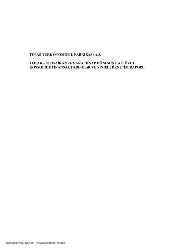 Thumbnail Tofaş Türk Otomobil Fabrikası Half-year Report 2026-h1