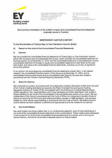 Vorschaubild Şişecam Finanzmitteilung 2023