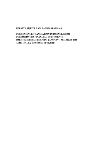 Thumbnail Şişecam Quarterly Report 2016-q1