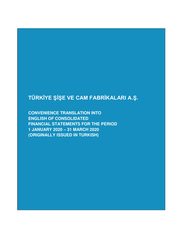 Thumbnail Şişecam Quarterly Report 2020-q1