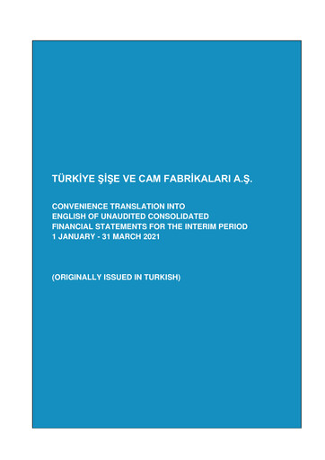 Thumbnail Şişecam Quarterly Report 2021-q1