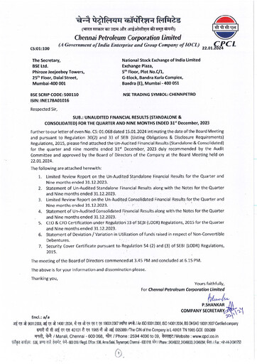 Thumbnail Chennai Petroleum Quarterly Report 2023-q3