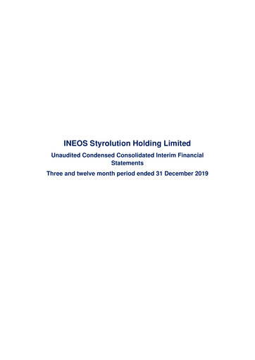 Thumbnail INEOS Styrolution
 Quarterly Report 2019-q4