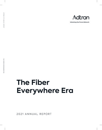 Thumbnail Adtran Networks Annual Report 2021