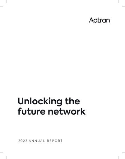 Thumbnail Adtran Networks Annual Report 2022