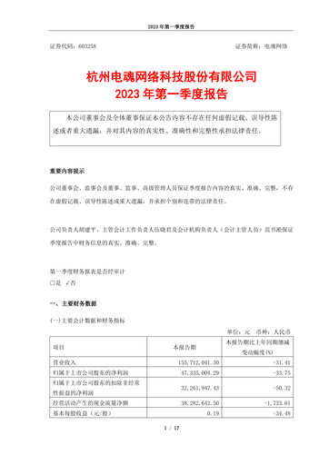Vorschaubild Hangzhou Electronic Soul Network Technology Quartalsbericht 2023-q1
