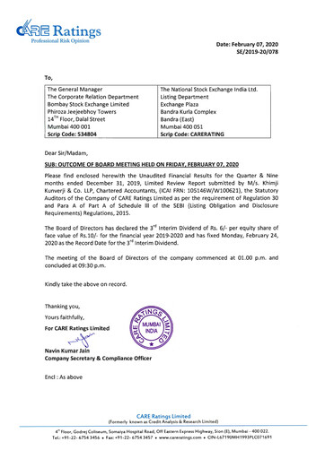 Thumbnail CARE's Ratings Quarterly Report 2019-q3