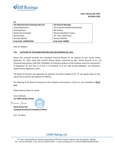 Thumbnail CARE's Ratings Quarterly Report 2020-q3