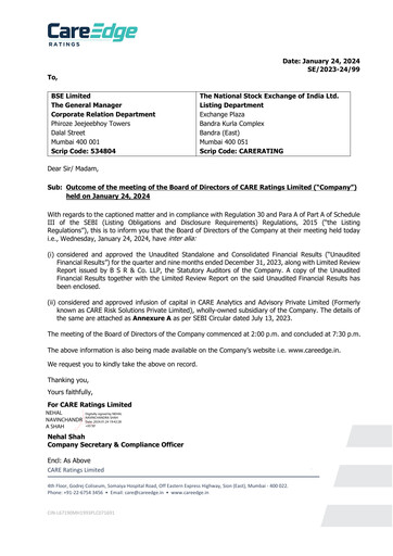 Thumbnail CARE's Ratings Quarterly Report 2023-q3
