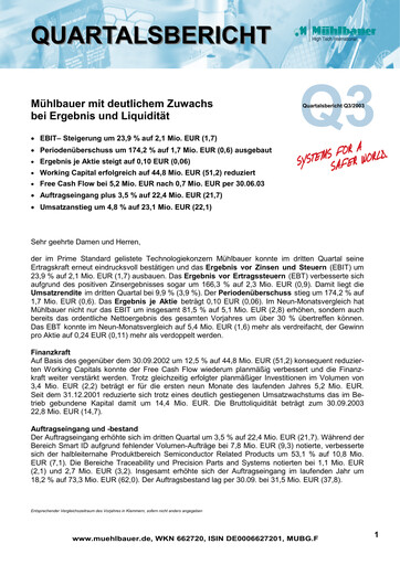 Thumbnail Mühlbauer Holding Quarterly Report 2003-q3