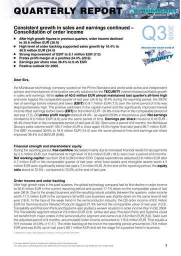 Thumbnail Mühlbauer Holding Quarterly Report 2005-q3