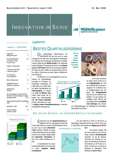 Thumbnail Mühlbauer Holding Quarterly Report 2000-q1