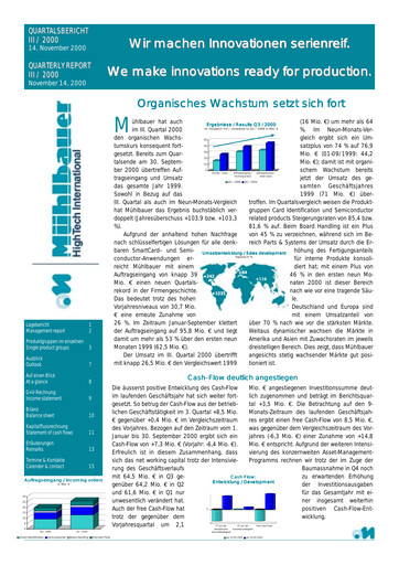 Thumbnail Mühlbauer Holding Quarterly Report 2000-q3