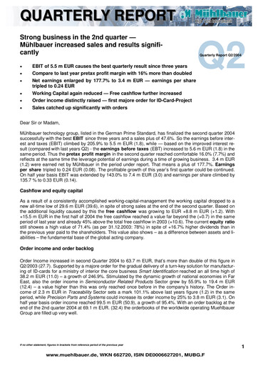 Thumbnail Mühlbauer Holding Quarterly Report 2004-q2