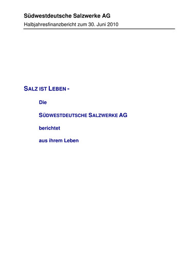 Miniature Südwestdeutsche Salzwerke Rapport semestriel 2010-h1