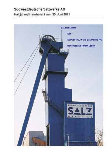 Miniature Südwestdeutsche Salzwerke Rapport semestriel 2011-h1