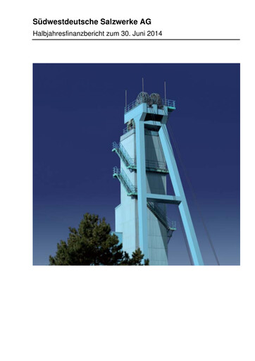 Miniature Südwestdeutsche Salzwerke Rapport semestriel 2014-h1