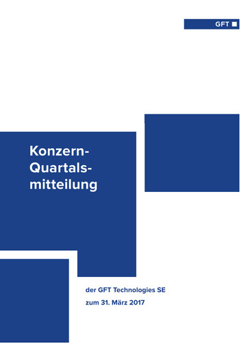 Miniature GFT Technologies Rapport trimestriel 2017-q1