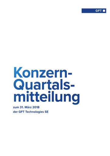Miniature GFT Technologies Rapport trimestriel 2018-q1