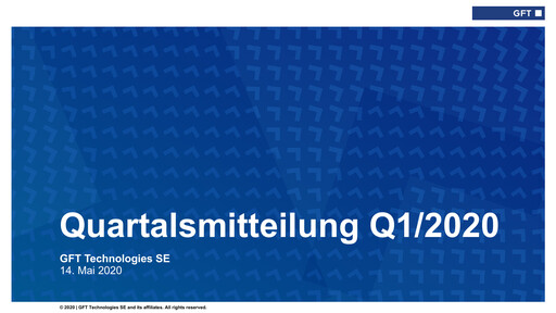 Miniature GFT Technologies Rapport trimestriel 2020-q1