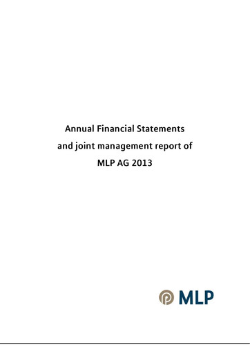 Thumbnail MLP SE Financial Statement 2013