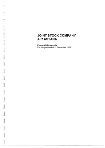 Vorschaubild Air Astana Finanzmitteilung 2009