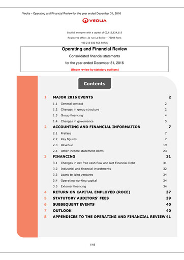 Thumbnail Veolia Financial Report 2016