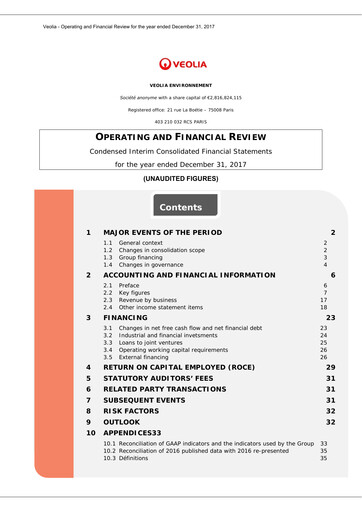 Thumbnail Veolia Financial Report 2017