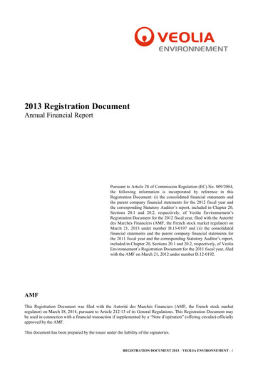 Thumbnail Veolia Universal Registration Document 2013