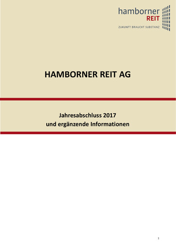 Miniature Hamborner REIT Bilan financier 2017