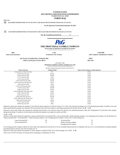 Thumbnail Procter & Gamble Quarterly Report 2025-q1