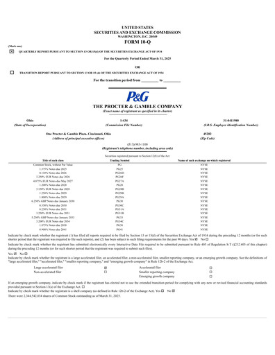 Thumbnail Procter & Gamble Quarterly Report 2025-q3