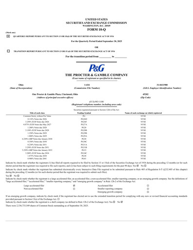 Thumbnail Procter & Gamble Quarterly Report 2026-q1