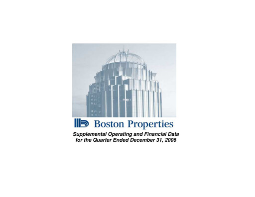 Thumbnail BXP, Inc.
 Quarterly Report 2006-q4